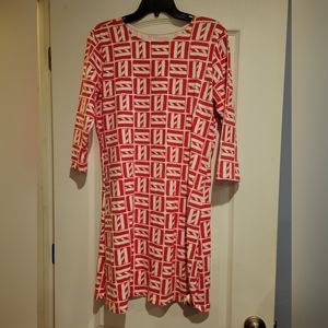 Red and white Mahi Gold Dress